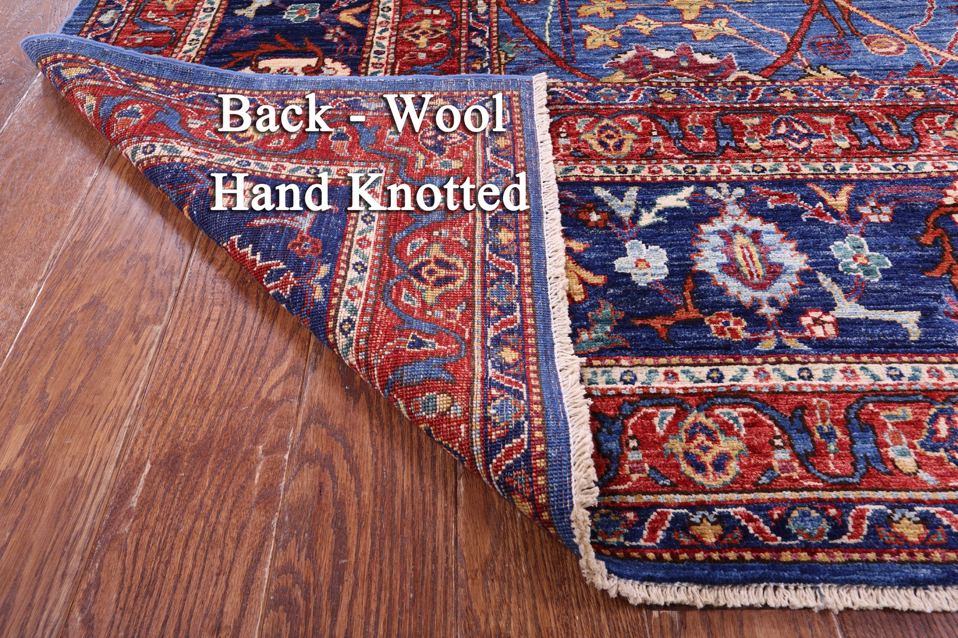 Blue Persian Fine Serapi Handmade Wool Rug - 9' 9" X 13' 4" - Golden Nile