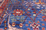 Blue Persian Fine Serapi Handmade Wool Rug - 9' 9" X 13' 4" - Golden Nile