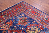 Blue Persian Fine Serapi Hand Knotted Wool Rug - 9' 7" X 13' 9" - Golden Nile