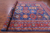 Blue Persian Fine Serapi Hand Knotted Wool Rug - 9' 7" X 13' 9" - Golden Nile