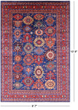 Blue Persian Fine Serapi Hand Knotted Wool Rug - 9' 7" X 13' 9" - Golden Nile