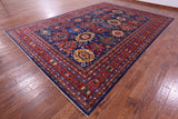 Blue Persian Fine Serapi Hand Knotted Wool Rug - 9' 7" X 13' 9" - Golden Nile