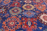 Blue Persian Fine Serapi Hand Knotted Wool Rug - 9' 7" X 13' 9" - Golden Nile