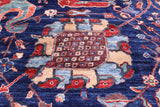 Blue Persian Fine Serapi Handmade Wool Rug - 11' 9" X 16' 8" - Golden Nile