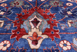 Blue Persian Fine Serapi Handmade Wool Rug - 9' 11" X 13' 11" - Golden Nile
