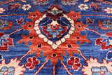 Blue Persian Fine Serapi Handmade Wool Rug - 9' 11" X 13' 11" - Golden Nile