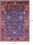 Blue Persian Fine Serapi Handmade Wool Rug - 9' 11" X 13' 11" - Golden Nile