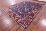Blue Persian Fine Serapi Handmade Wool Rug - 9' 11" X 13' 11" - Golden Nile