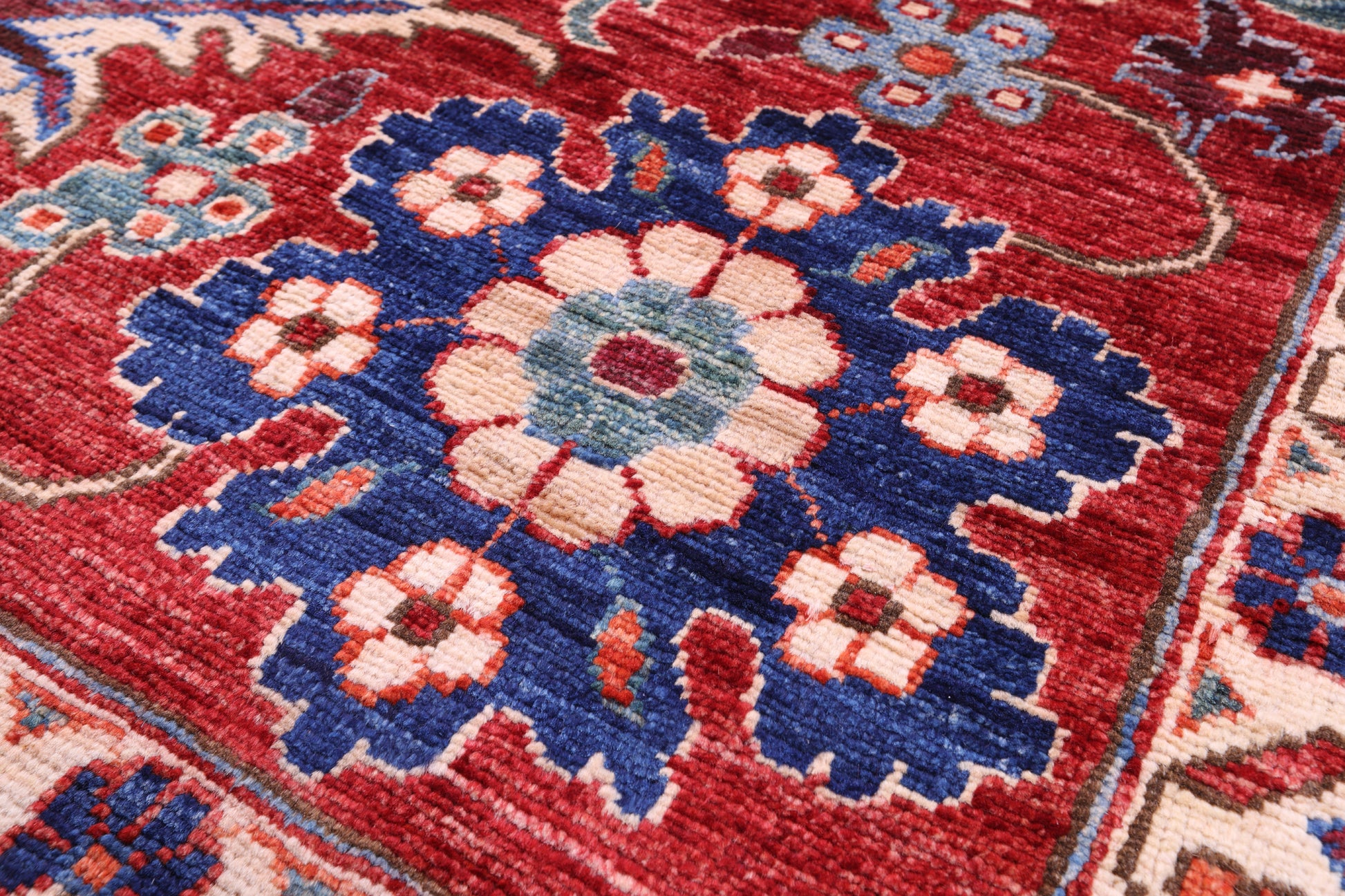 Blue Persian Fine Serapi Handmade Wool Rug - 9' 11" X 13' 11" - Golden Nile
