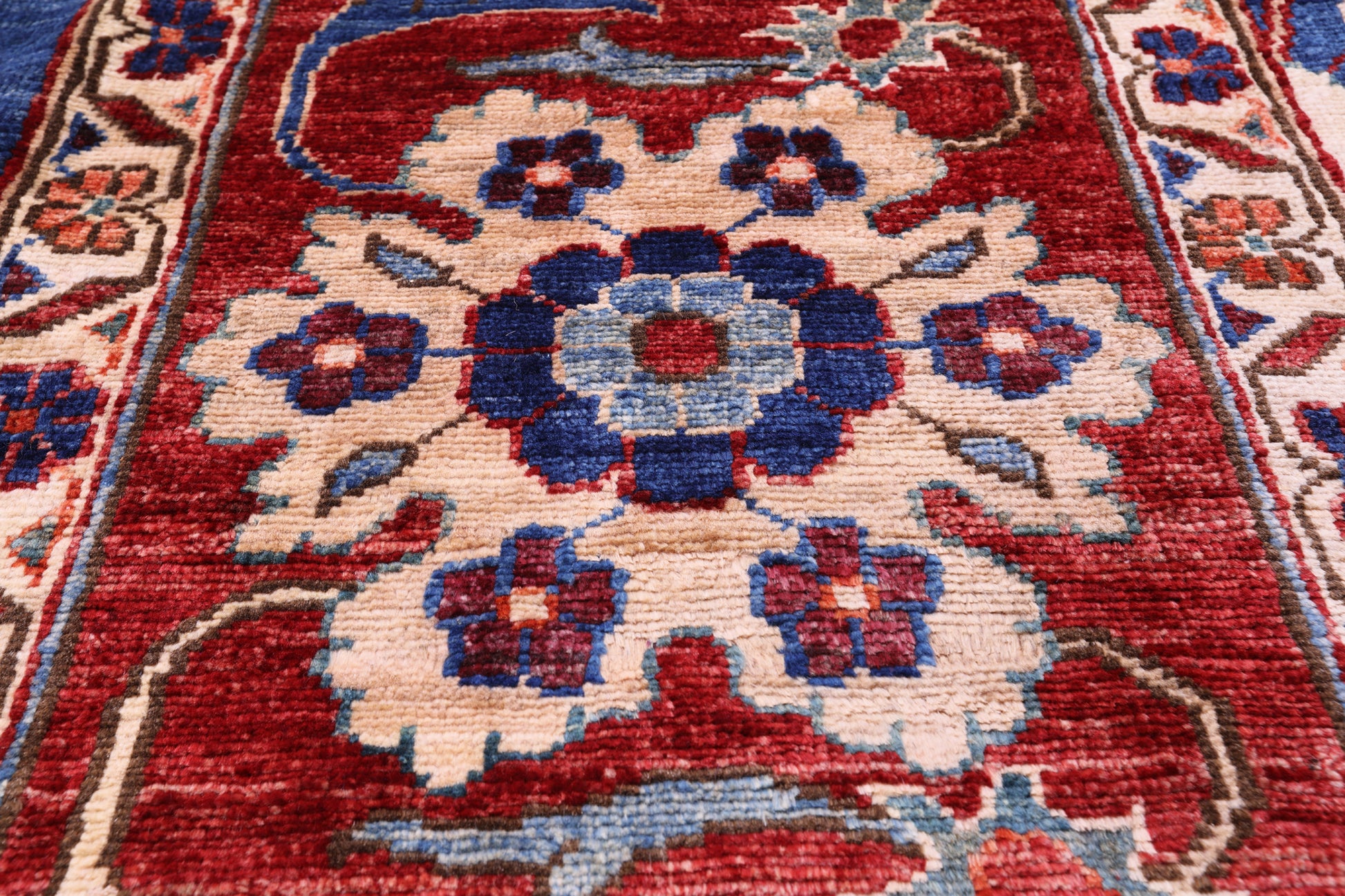 Blue Persian Fine Serapi Handmade Wool Rug - 9' 11" X 13' 11" - Golden Nile