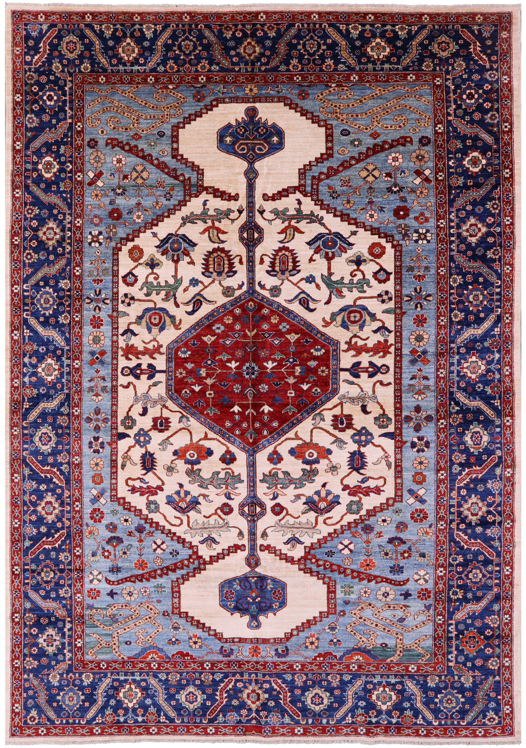 Persian Fine Serapi Handmade Wool Rug - 9' 7" X 13' 6" - Golden Nile