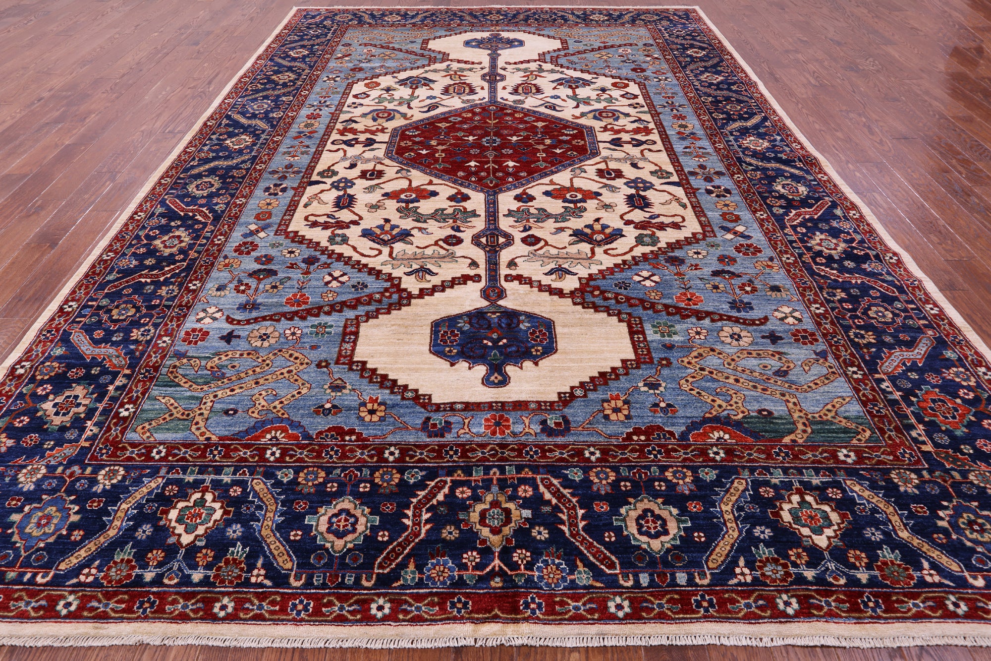Persian Fine Serapi Handmade Wool Rug - 9' 7" X 13' 6" - Golden Nile