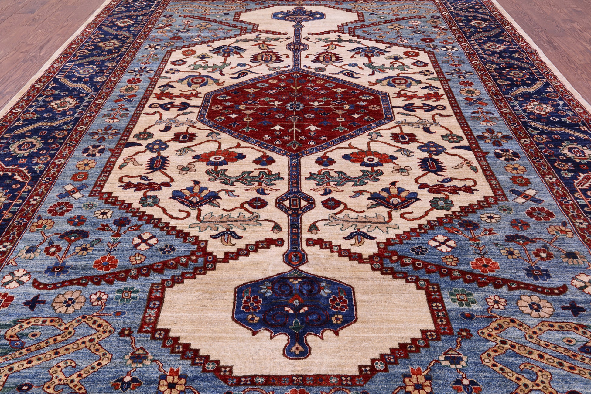 Persian Fine Serapi Handmade Wool Rug - 9' 7" X 13' 6" - Golden Nile