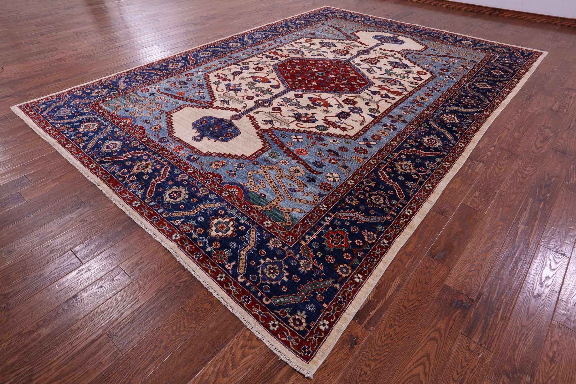 Persian Fine Serapi Handmade Wool Rug - 9' 7" X 13' 6" - Golden Nile