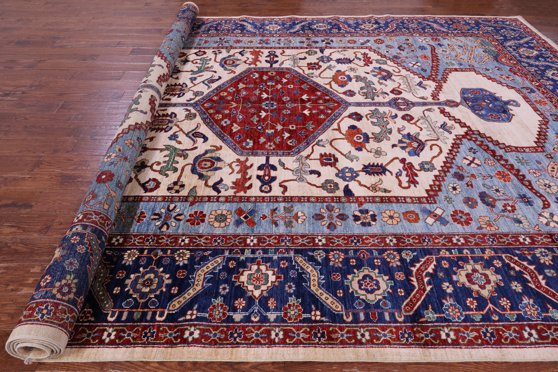 Persian Fine Serapi Handmade Wool Rug - 9' 7" X 13' 6" - Golden Nile