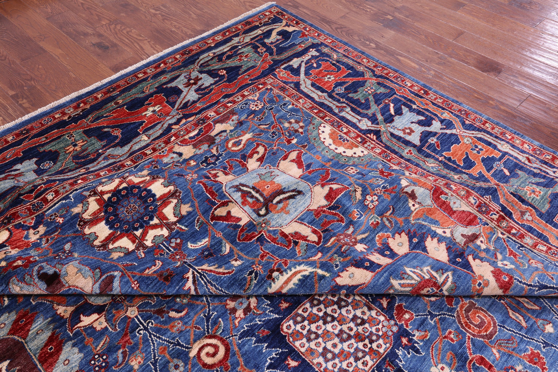 Persian Fine Serapi Hand Knotted Wool Rug - 11' 0" X 16' 9" - Golden Nile