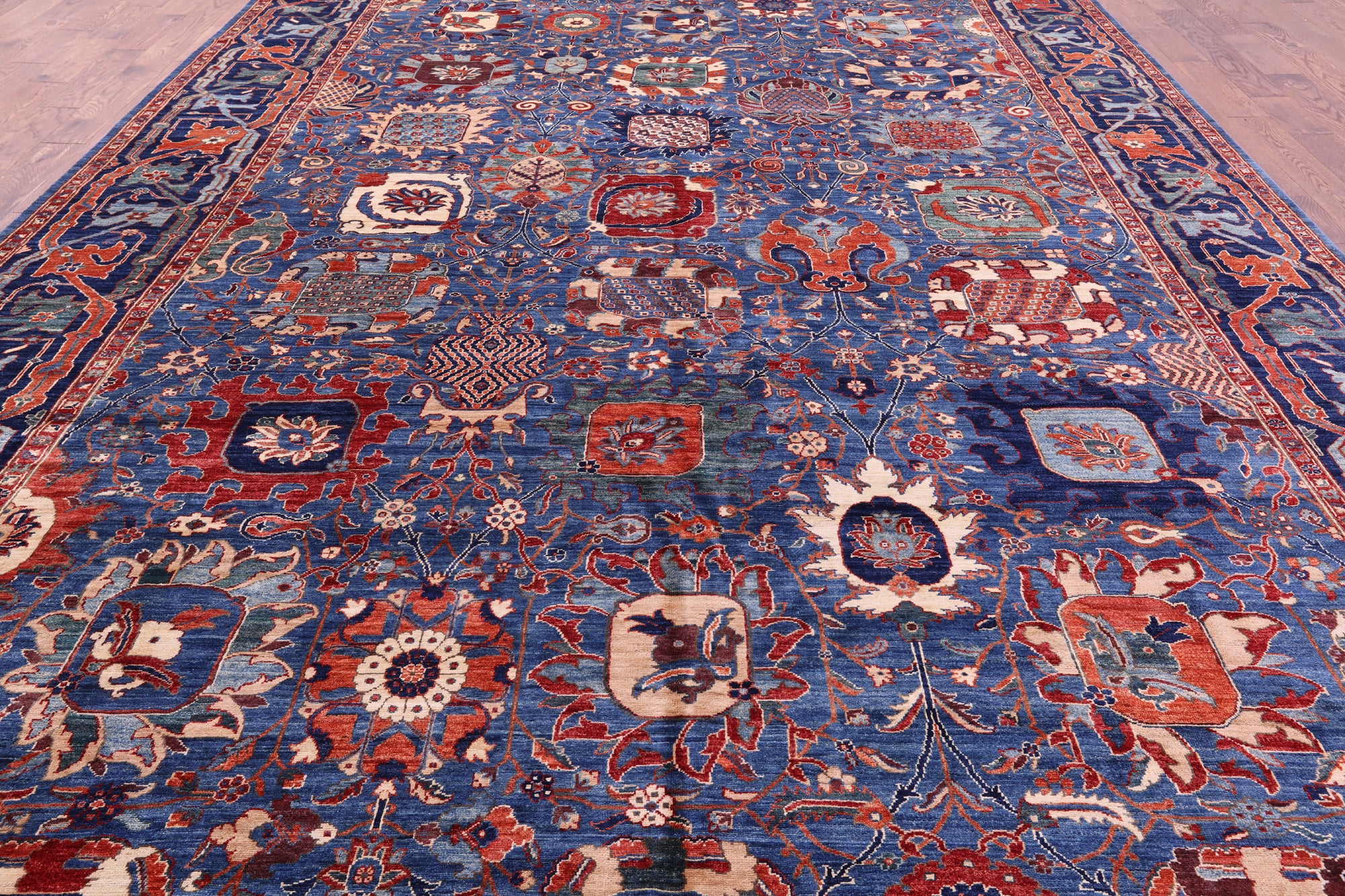 Persian Fine Serapi Hand Knotted Wool Rug - 11' 0" X 16' 9" - Golden Nile