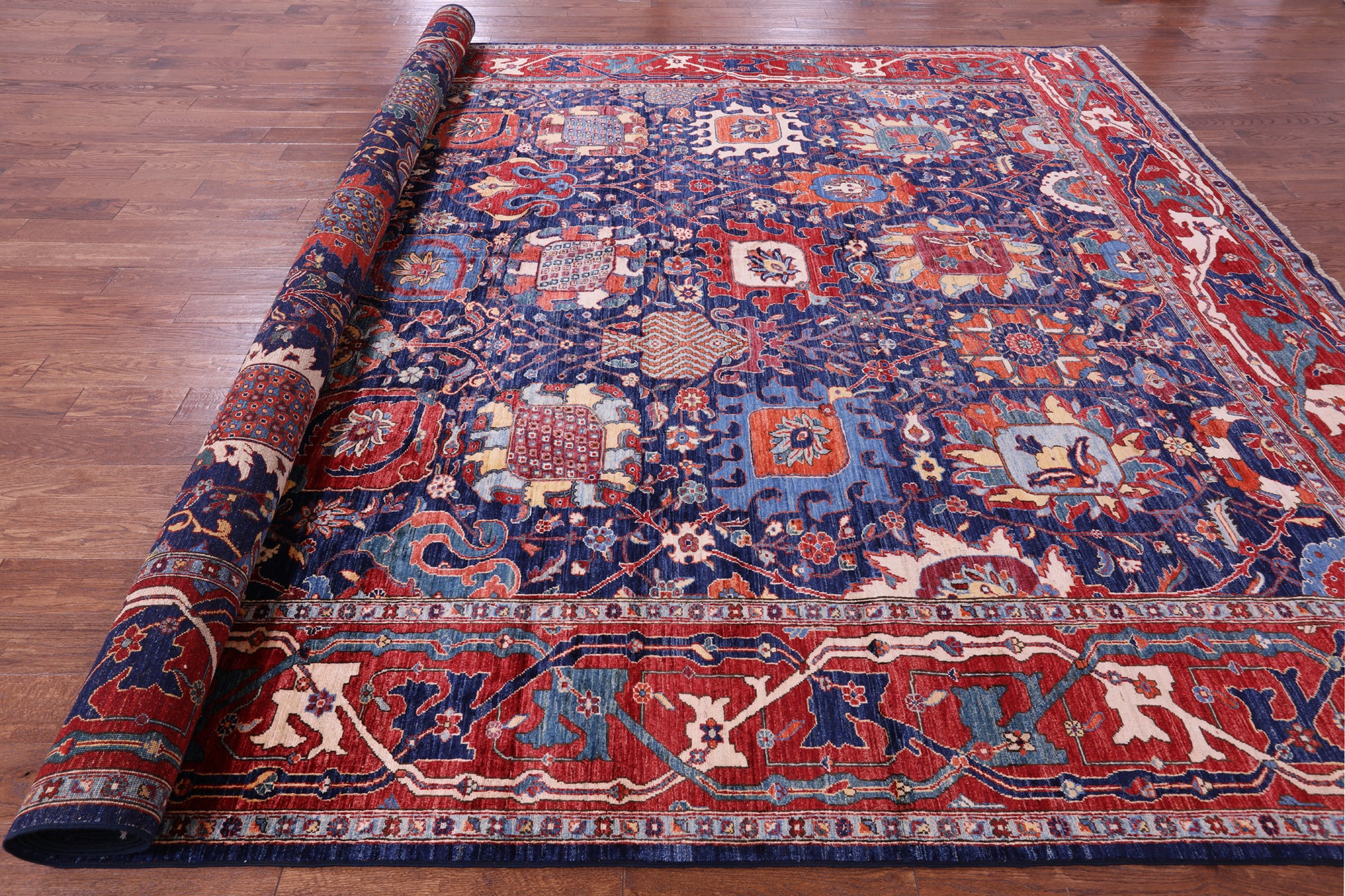 Persian Fine Serapi Hand Knotted Wool Rug - 10' 9" X 16' 3" - Golden Nile