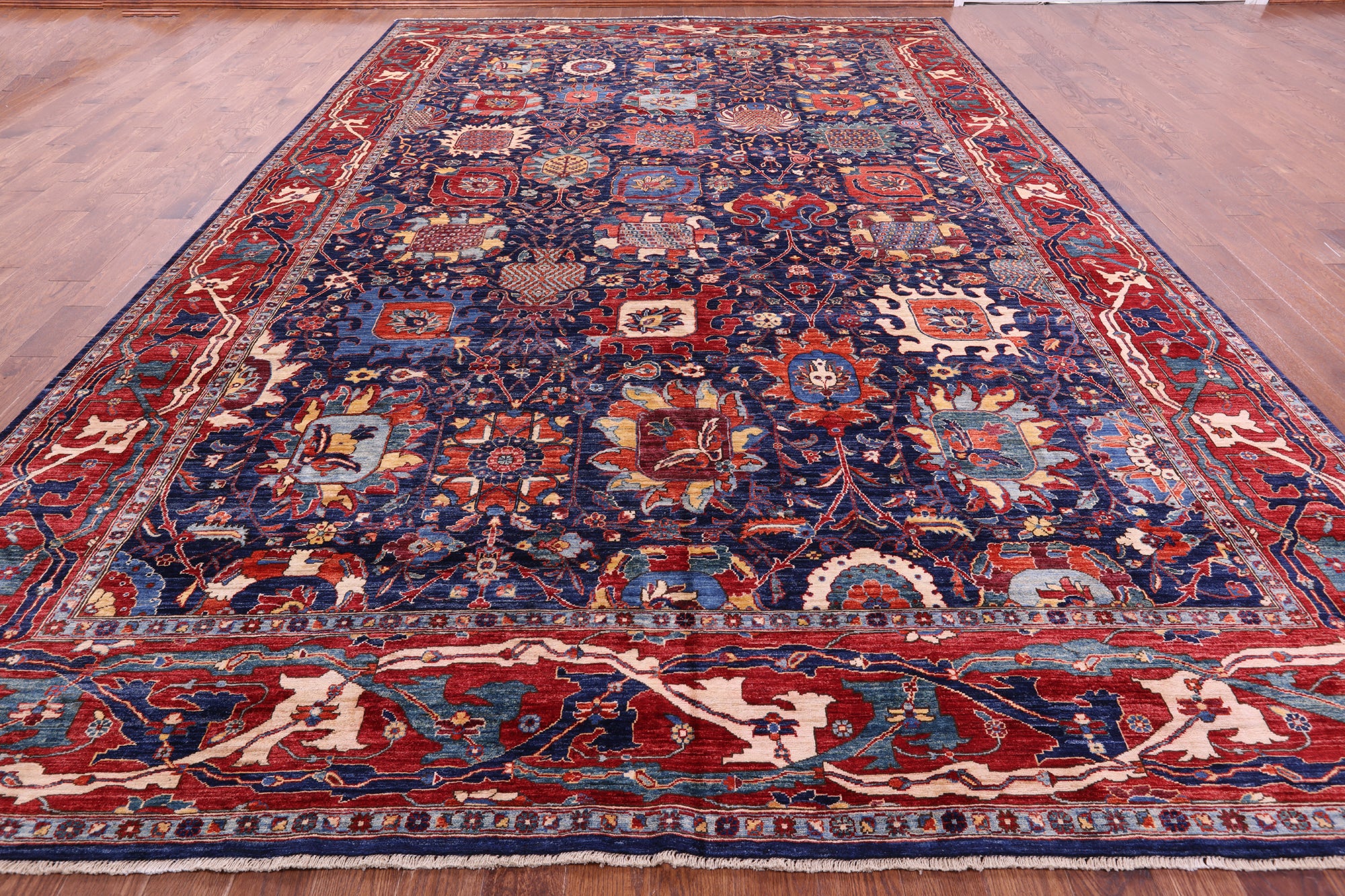 Persian Fine Serapi Hand Knotted Wool Rug - 10' 9" X 16' 3" - Golden Nile