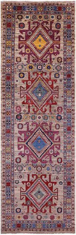 Persian Fine Serapi Hand Knotted Wool Runner Rug - 4' 0