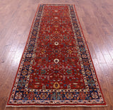 Persian Fine Serapi Handmade Wool Runner Rug - 3' 10" X 11' 3" - Golden Nile