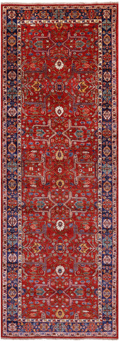 Persian Fine Serapi Handmade Wool Runner Rug - 3' 10