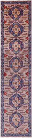 Persian Fine Serapi Hand Knotted Wool Runner Rug - 3' 9