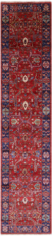 Persian Fine Serapi Handmade Wool Runner Rug - 2' 10
