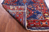 Blue Persian Fine Serapi Handmade Wool Runner Rug - 2' 11" X 13' 2" - Golden Nile