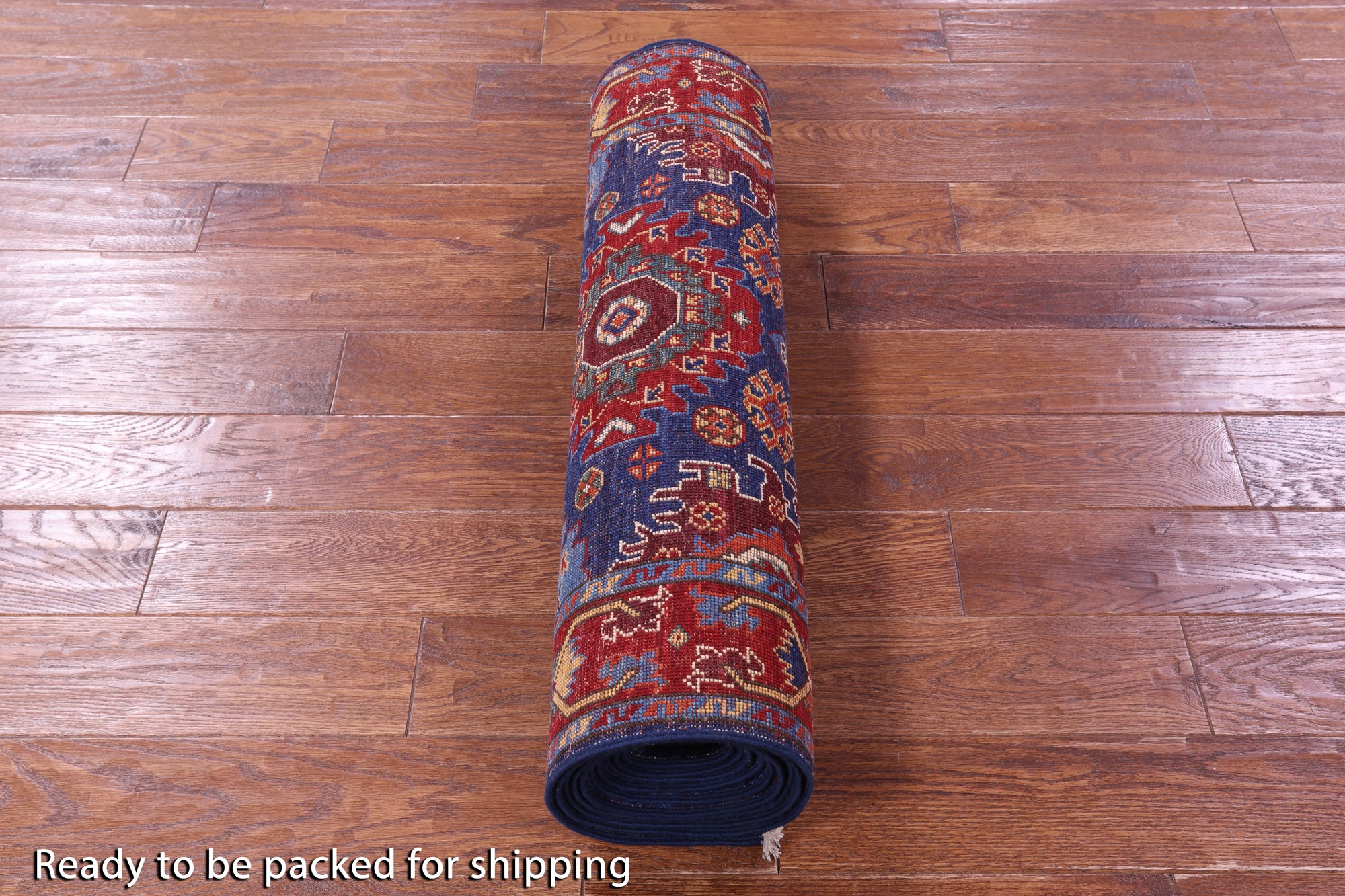 Blue Persian Fine Serapi Handmade Wool Runner Rug - 2' 11" X 13' 2" - Golden Nile