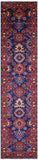 Blue Persian Fine Serapi Handmade Wool Runner Rug - 2' 11" X 13' 2" - Golden Nile