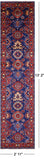 Blue Persian Fine Serapi Handmade Wool Runner Rug - 2' 11" X 13' 2" - Golden Nile