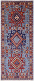 Blue Persian Fine Serapi Handmade Wool Runner Rug - 4' 0" X 9' 8" - Golden Nile