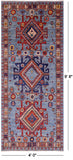 Blue Persian Fine Serapi Handmade Wool Runner Rug - 4' 0" X 9' 8" - Golden Nile