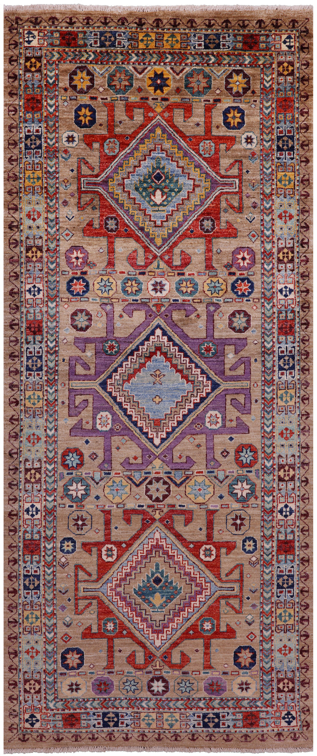 Persian Fine Serapi Handmade Wool Runner Rug - 3' 10" X 9' 3" - Golden Nile