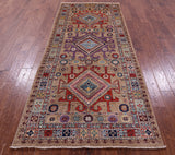 Persian Fine Serapi Handmade Wool Runner Rug - 3' 10" X 9' 3" - Golden Nile