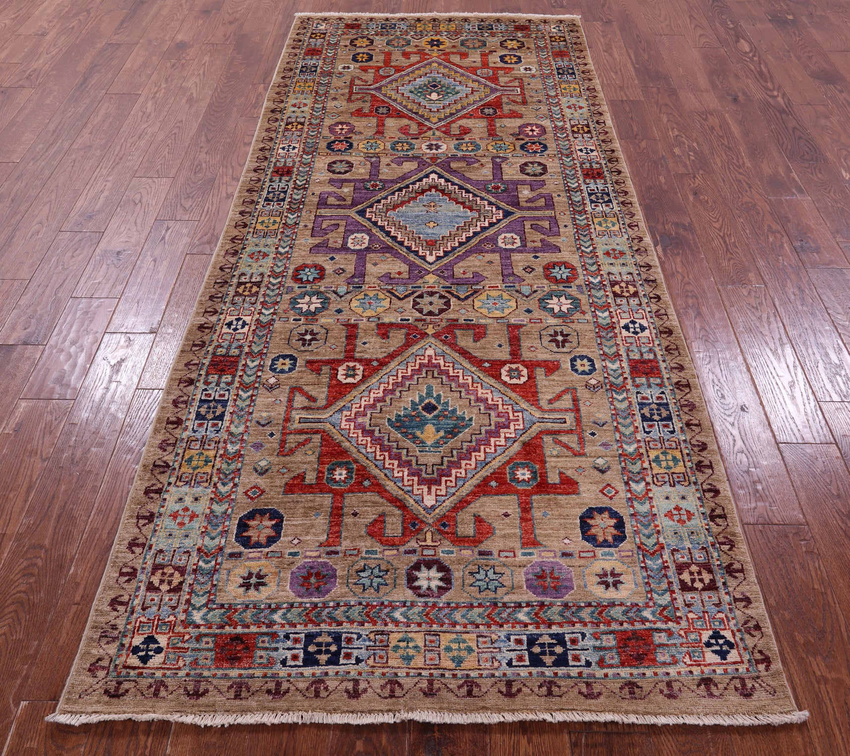 Persian Fine Serapi Handmade Wool Runner Rug - 3' 10" X 9' 3" - Golden Nile
