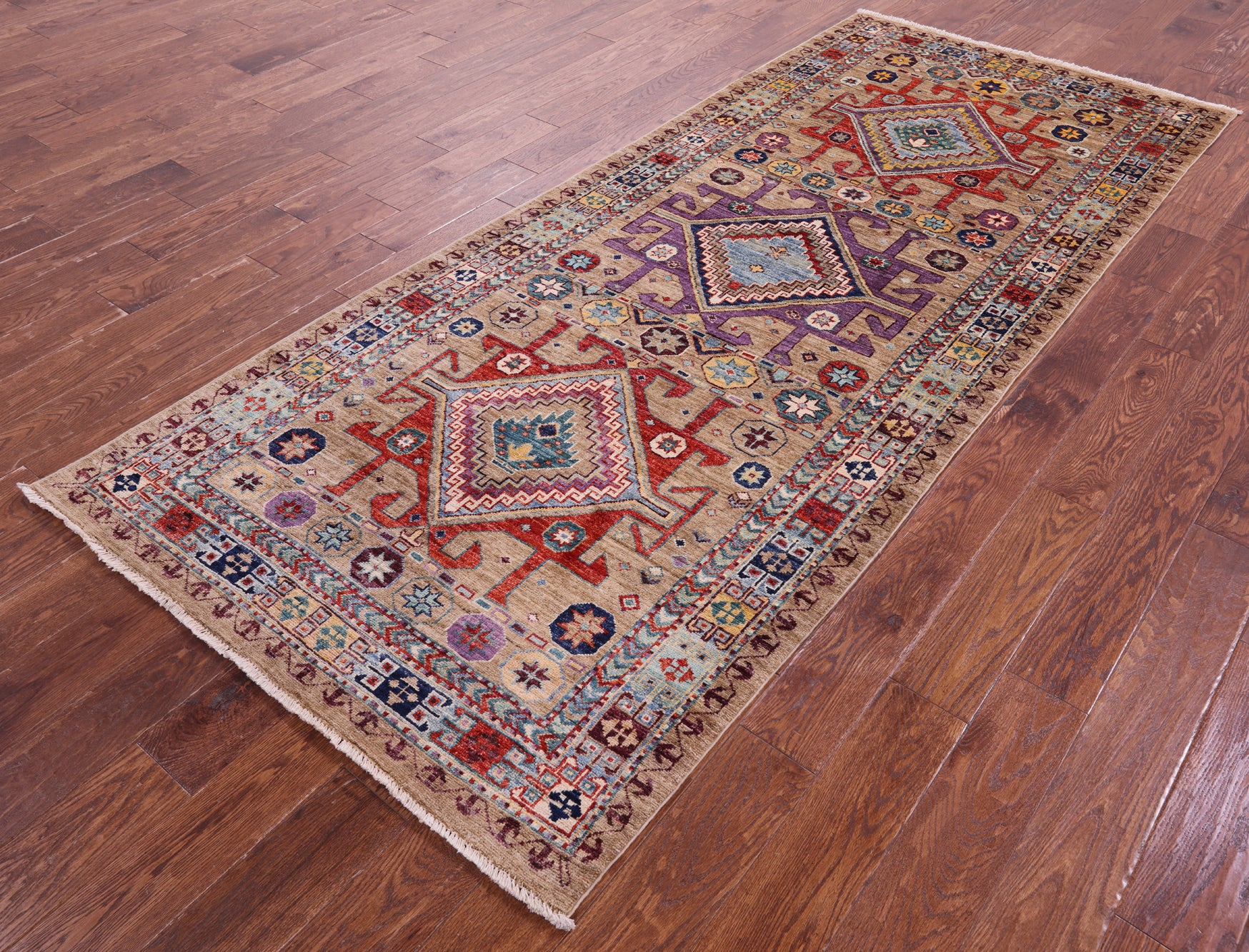 Persian Fine Serapi Handmade Wool Runner Rug - 3' 10" X 9' 3" - Golden Nile