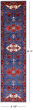 Blue Persian Fine Serapi Handmade Wool Runner Rug - 2' 10" X 11' 1" - Golden Nile