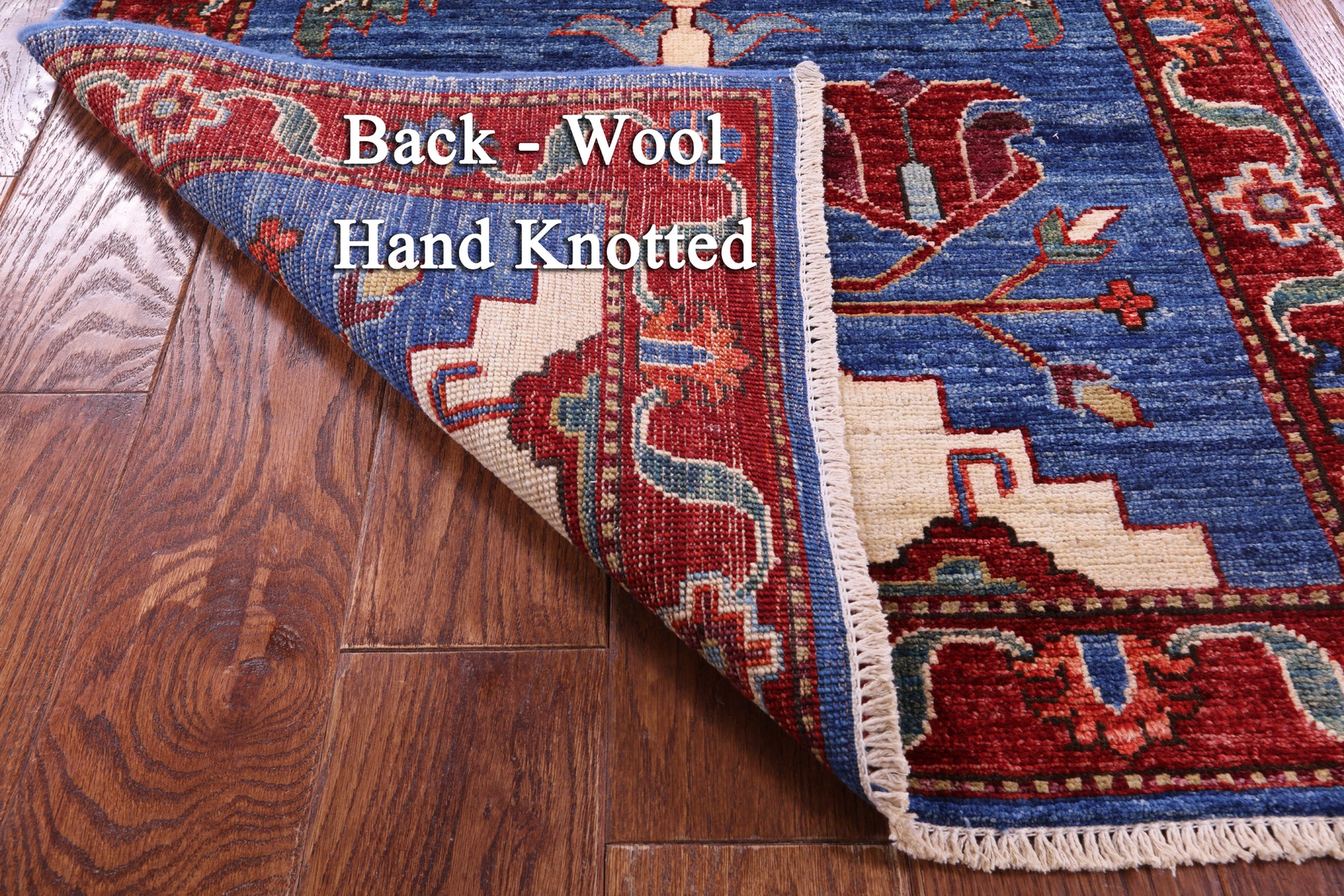 Blue Persian Fine Serapi Handmade Wool Runner Rug - 2' 10" X 11' 1" - Golden Nile