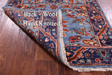 Blue Persian Fine Serapi Handmade Wool Runner Rug - 2' 10" X 9' 10" - Golden Nile