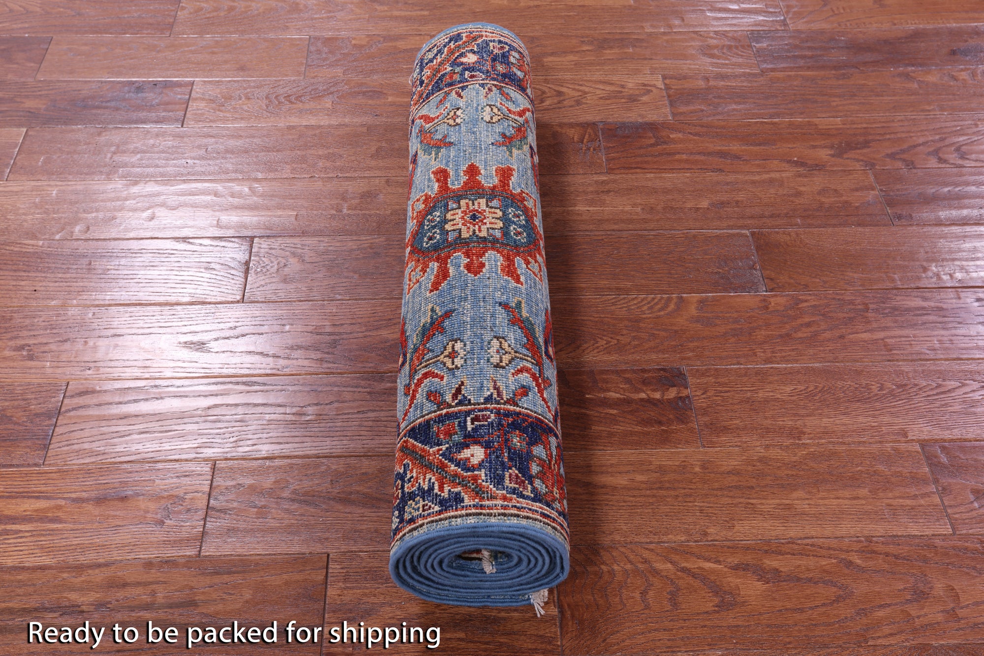 Blue Persian Fine Serapi Handmade Wool Runner Rug - 2' 10" X 9' 10" - Golden Nile