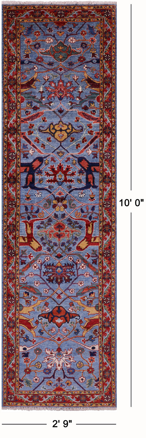Persian Fine Serapi Handmade Wool Runner Rug - 2' 9" X 10' 0" - Golden Nile