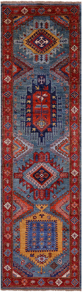 Persian Fine Serapi Hand Knotted Wool Runner Rug - 2' 8" X 9' 5" - Golden Nile