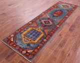 Persian Fine Serapi Hand Knotted Wool Runner Rug - 2' 8" X 9' 5" - Golden Nile