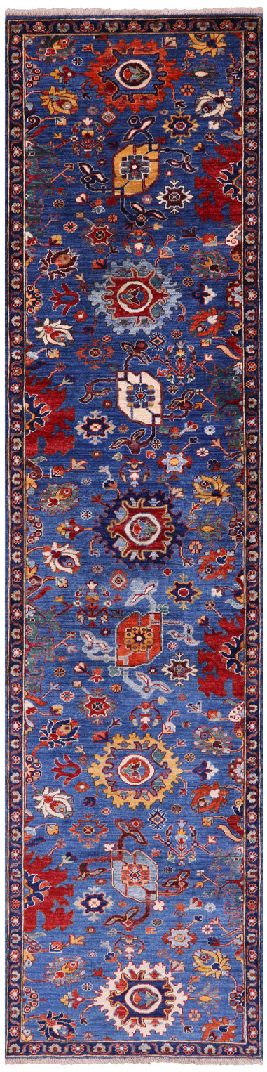 Persian Fine Serapi Hand Knotted Wool Runner Rug - 2' 9" X 11' 8" - Golden Nile