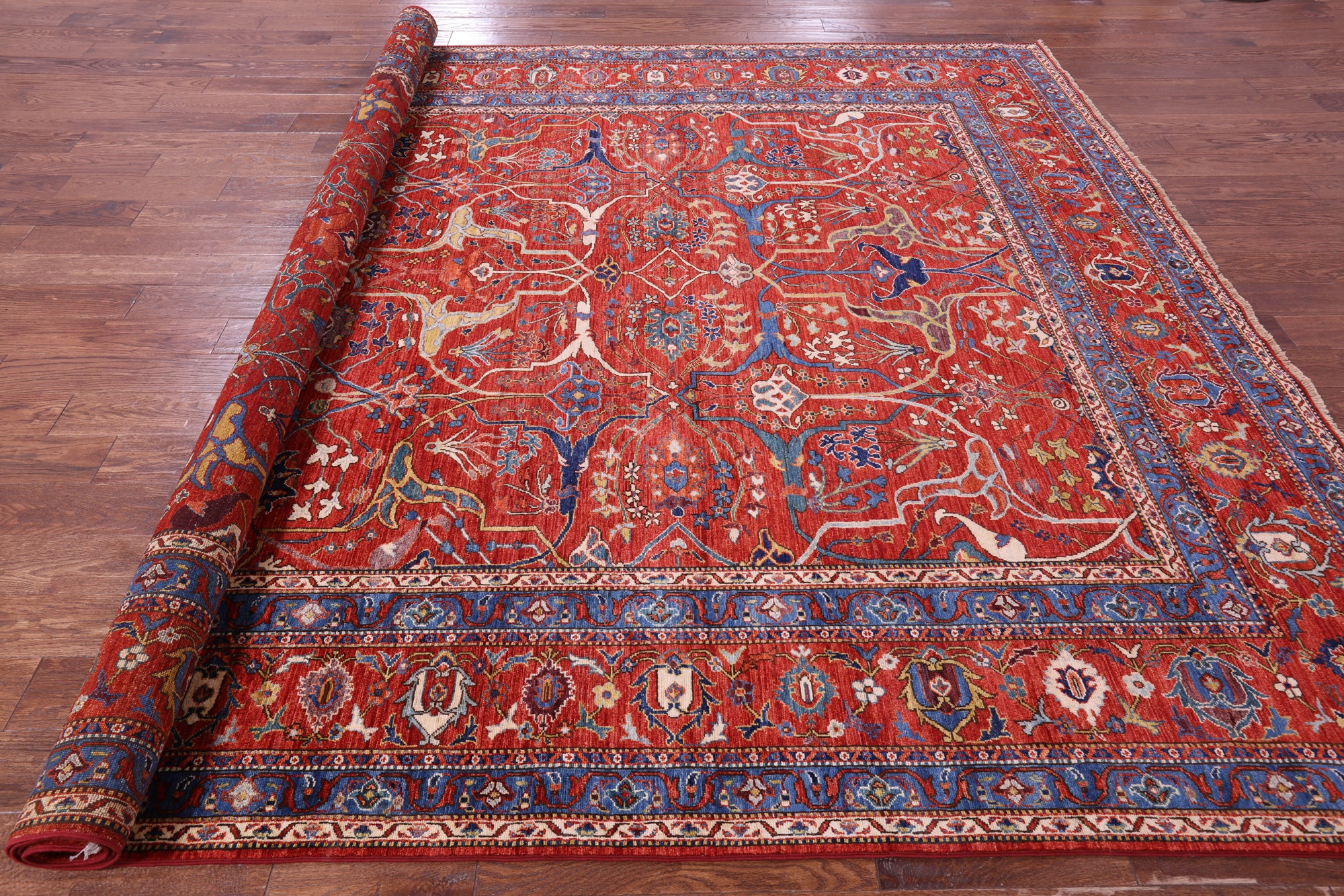 Persian Fine Serapi Hand Knotted Wool Rug - 9' 0" X 11' 8" - Golden Nile