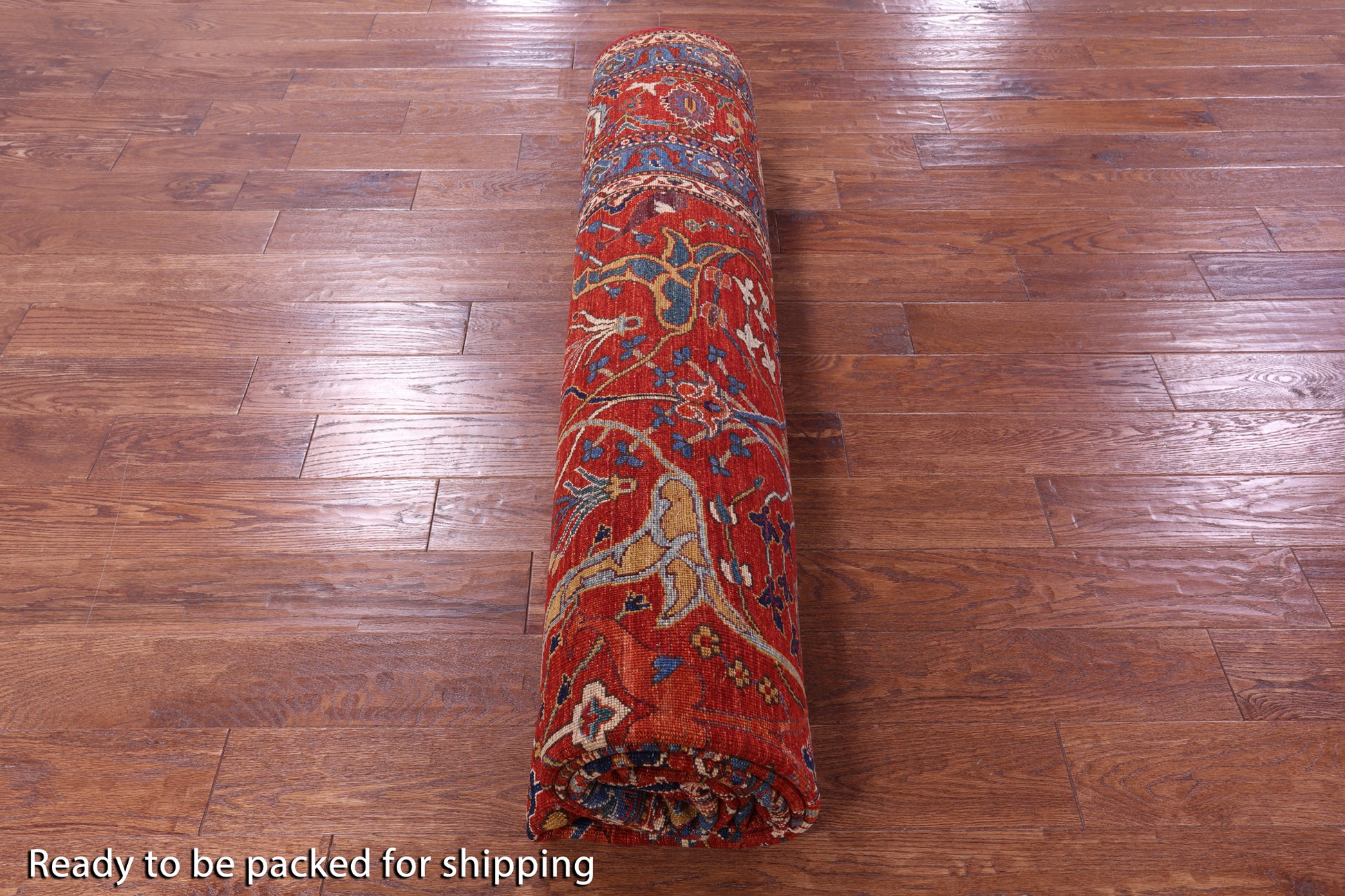 Persian Fine Serapi Hand Knotted Wool Rug - 9' 0" X 11' 8" - Golden Nile