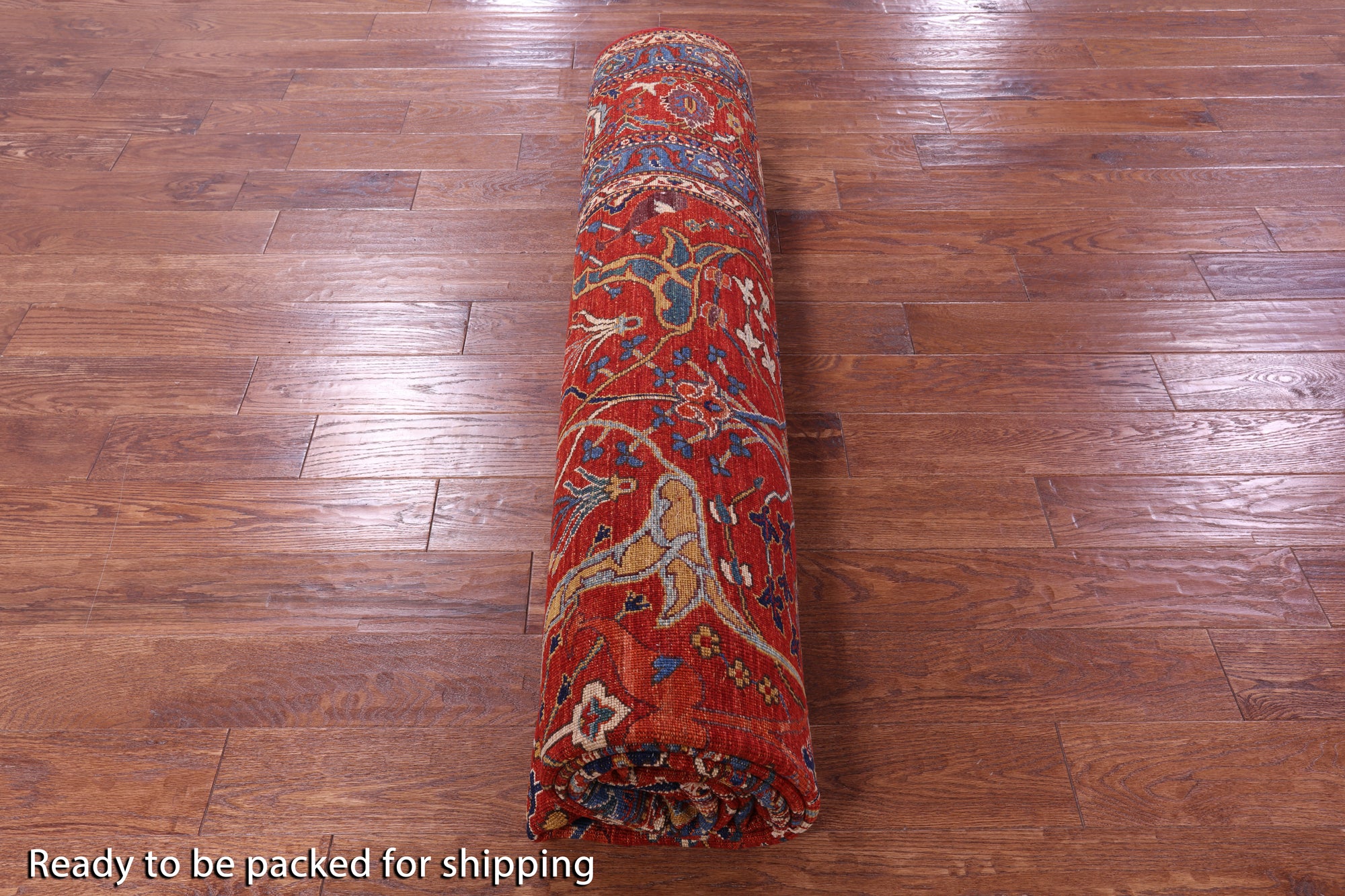 Persian Fine Serapi Hand Knotted Wool Rug - 9' 0" X 11' 8" - Golden Nile