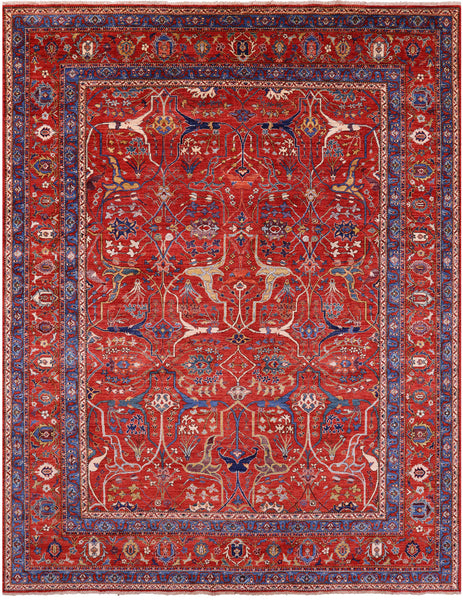 Persian Fine Serapi Hand Knotted Wool Rug - 9' 0" X 11' 8" - Golden Nile